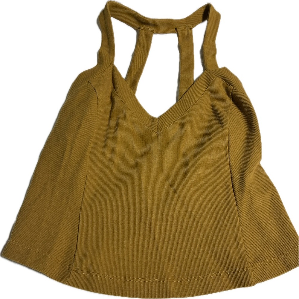 Anthropologie mustard yellow ribbed tank top